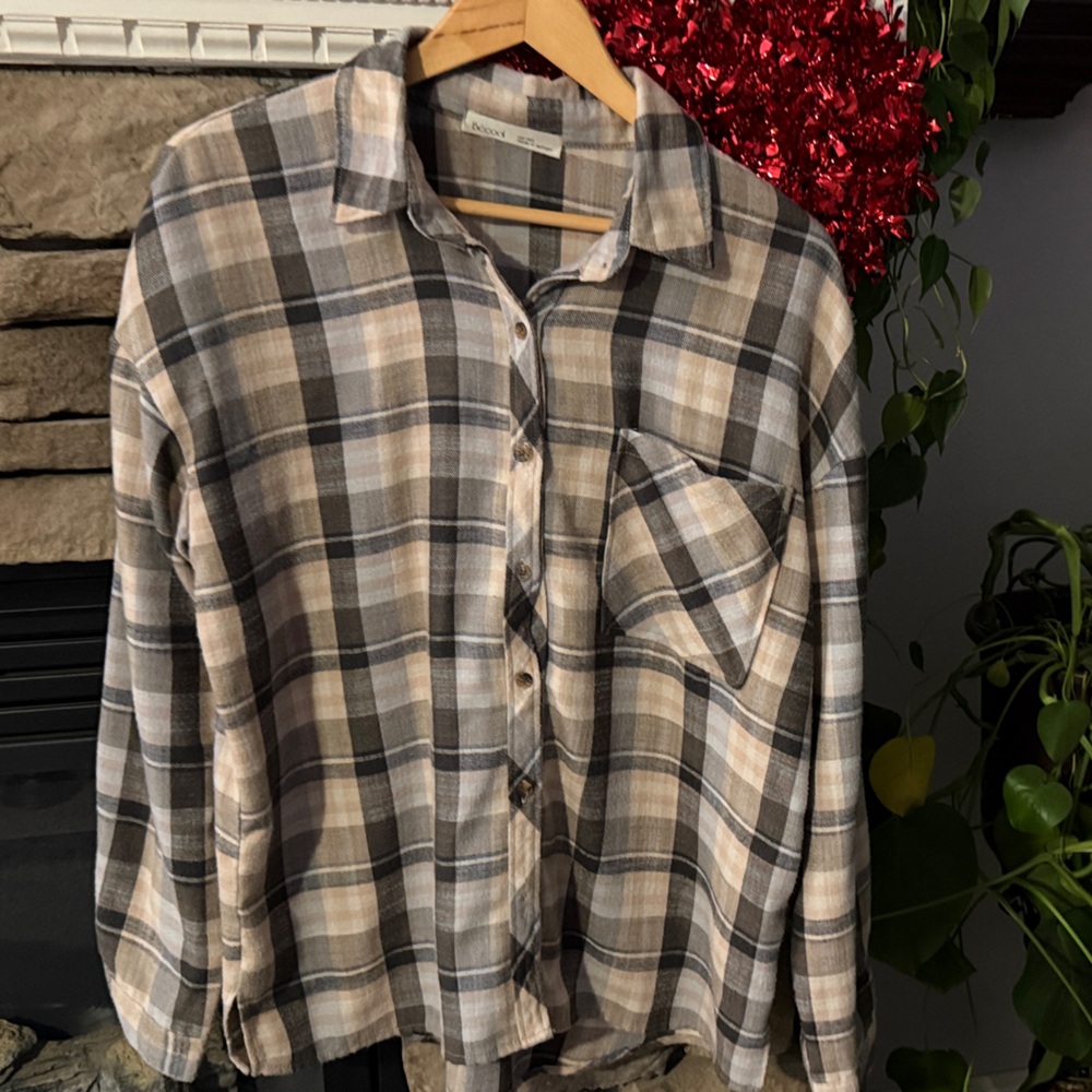 Plaid Casual Button Down Shirt for Men
